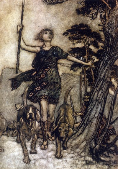 Illustration af Arthur RACKHAM (1867-1939) til Drømmen om en sommernat af William SHAKESPEARE af Arthur Rackham
