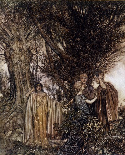 Illustration af Arthur RACKHAM (1867-1939) til Drømmen om en sommernat af William SHAKESPEARE af Arthur Rackham