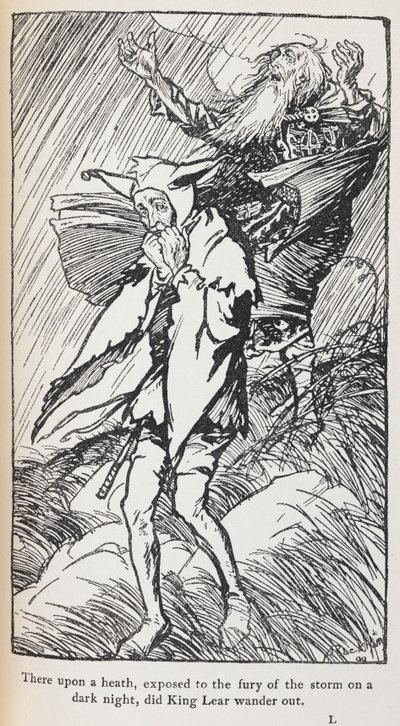 Illustration af Kong Lear. af Arthur Rackham