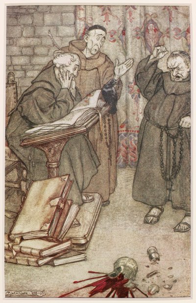 Illustration af The Jackdaw of Reims, 1907 af Arthur Rackham