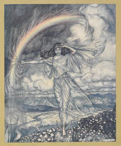 Iris der, med fugtig bue«. af Arthur Rackham