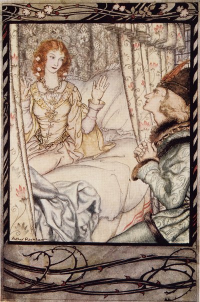 Er det dig, min prins? Jeg har ventet på dig meget længe, fra The Arthur Rackham Fairy Book, pub. 1933 af Arthur Rackham