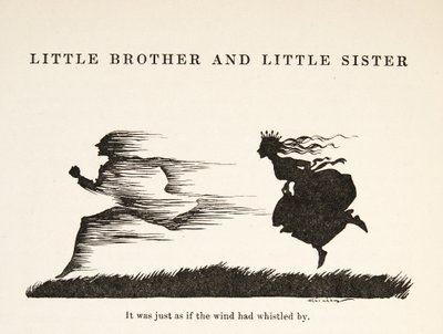 Det var lige som om vinden havde fløjtet forbi, fra Lillebror & Lillesøster og andre fortællinger af brødrene Grimm, pub.1917 (litho) af Arthur Rackham