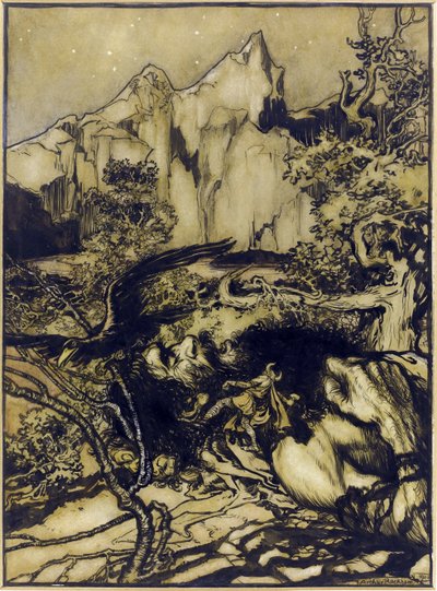 Le voyage de Thor (Tor) au pays des Geants - Thors rejse til giganternes land af Rackham, Arthur (1867-1939) af Arthur Rackham