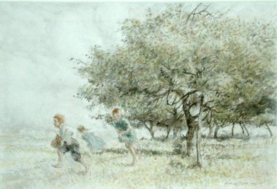 Scrumping (akvarel på papir) af Arthur Rackham