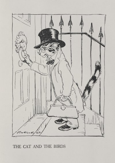 Katten og fuglene, illustration fra 