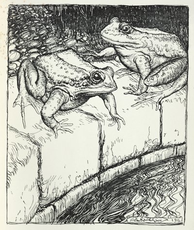 Frøerne og brønden, illustration fra 