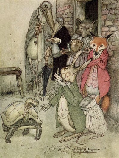 Haren og Skildpadden af Arthur Rackham
