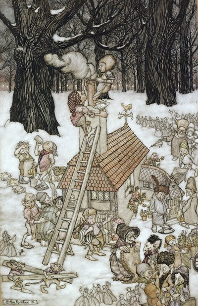 Huset bygget til Maimie, 1906 af Arthur Rackham