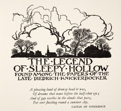 Legenden om Sleepy Hollow, fra The Legend of Sleepy Hollow af Washngton Irving (1783 - 1859), udgivet af. 1928 af Arthur Rackham