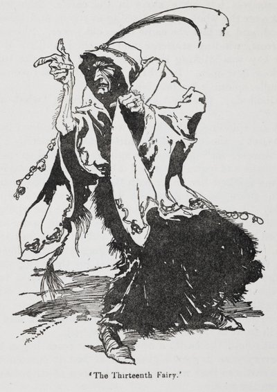 Den trettende fe fra Briar Rose (Sleeping Beauty) af Arthur Rackham