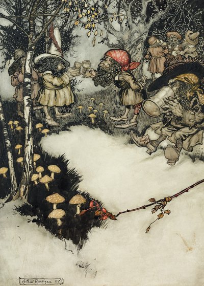 De slugte deres spiritus i dyb stilhed, 1905 (pen & i og wc på papir) af Arthur Rackham