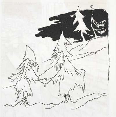 To træmænd giver hånd af Arthur Rackham