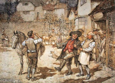 Når et sår moderfår havde bragt en rimelig fortjeneste (pen & blæk og akvarel på papir) af Arthur Rackham