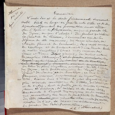 Manuskript til digtet "" Promonttoire"" af Arthur Rimbaud af Arthur Rimbaud