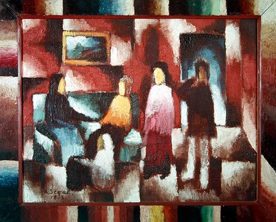 Interiør, 1918 af Arthur Segal