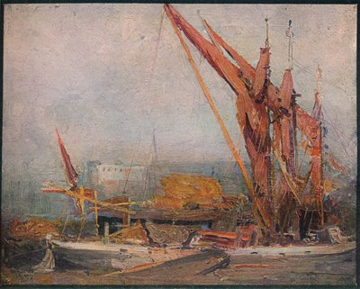 Hay Pramme på Themsen, 1905 af Arthur Streeton