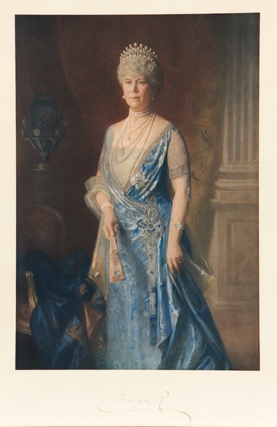 Queen Mary, ca. 1927-40 (farve litho) af Arthur Trevethin (after) Nowell