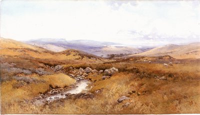 On the Windermere Hills (kropsfarve, blyant og wc på papir) af Arthur Tucker