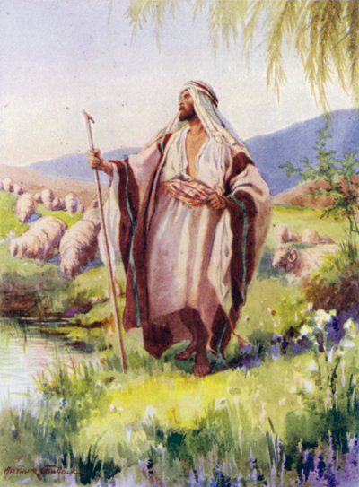 Herren er min hyrde (farve litho) af Arthur Twidle