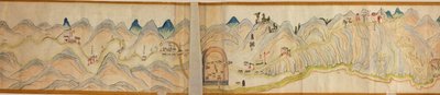 16.000. leveret. Orienteret med nord til højre. Relief vist billedmæssigt. Fugleperspektiv. Dækker Wei-floden i Baoji Xian, Shanxi Sheng til Shu Dao i Shanxi-Sichuan grænsen. Viser bebyggelser, rastepladser, stationer, kroer, templer, bjergpas, walle af Arthur W. Hummel