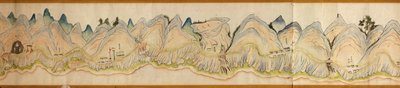 16.000. leveret. Orienteret med nord til højre. Relief vist billedmæssigt. Fugleperspektiv. Dækker Wei-floden i Baoji Xian, Shanxi Sheng til Shu Dao i Shanxi-Sichuan grænsen. Viser bebyggelser, rastepladser, stationer, kroer, templer, bjergpas, walle af Arthur W. Hummel