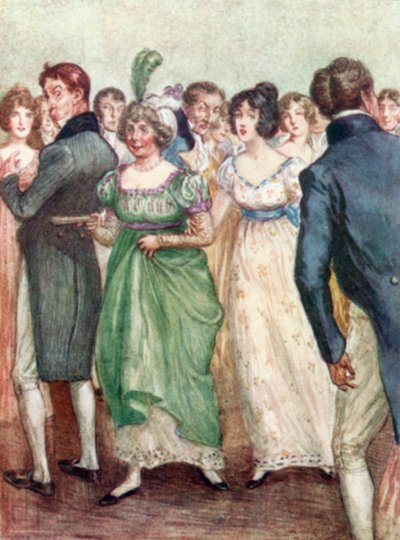 Illustration til Northanger Abbey af Jane Austen af Arthur Wallis Mills