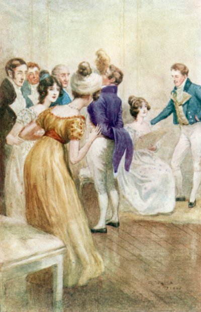 Illustration til Northanger Abbey af Jane Austen af Arthur Wallis Mills