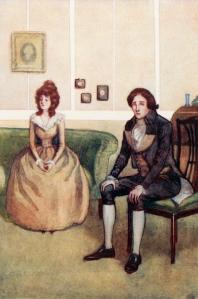 Illustration til fornuft og sensibilitet af Jane Austen af Arthur Wallis Mills