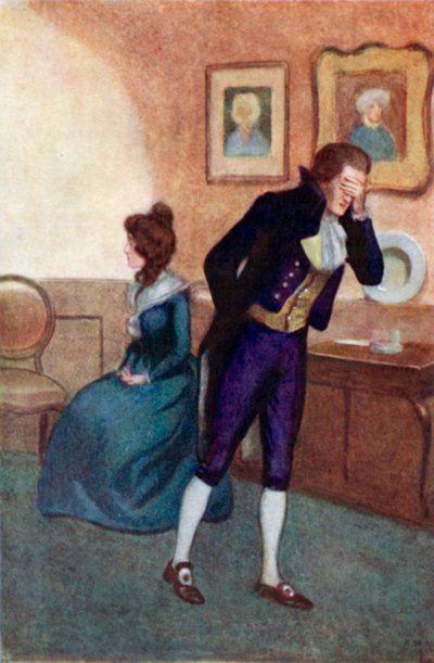 Illustration til fornuft og sensibilitet af Jane Austen af Arthur Wallis Mills