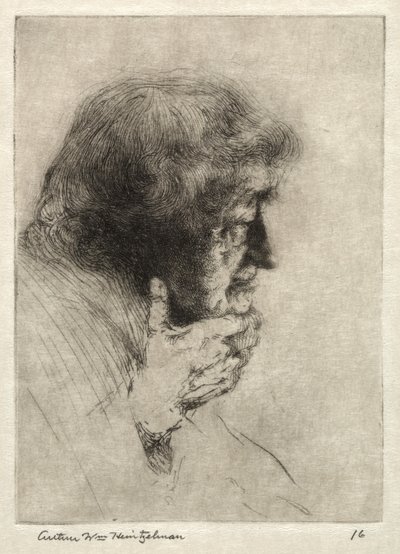 Gammel mand tænker af Arthur William Heintzelman