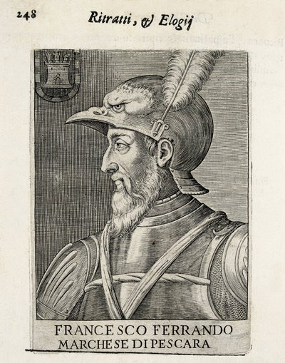 AVALOS, Fernando Francisco (1490-1546). Spansk general. Xylografi. SPANIEN. MADRID (SELVSTYRENDE REGION). Madrid. Nationalbibliotek af Artist Unknown