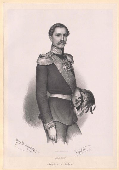 Albert I, konge af Sachsen, af Artist Unknown