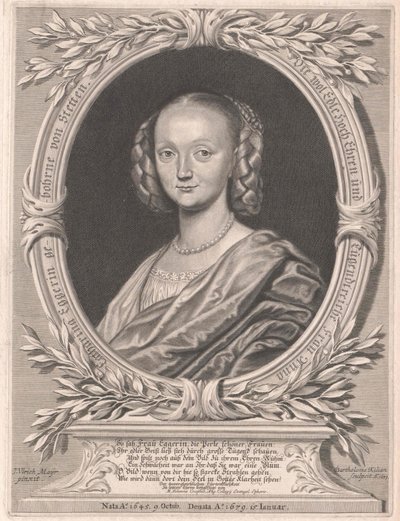 Anna Elisabeth von Stetten (print) af Artist Unknown