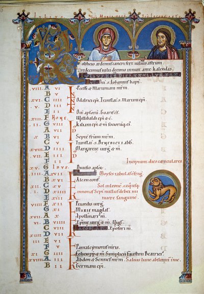 Antiphonary of St. Peter, ca. 1160 (oplyst side) af Artist Unknown