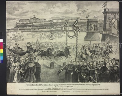 Kejserparrets ankomst til hoflageret i Budapest den 29. januar 1866 af Artist Unknown