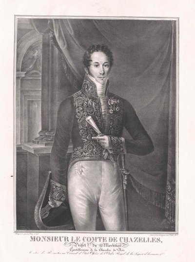 Augustin-Jean-Baptiste-Louis-Marie Comte Chazelles af Artist Unknown