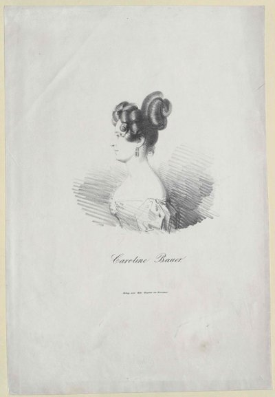 Caroline Bauer (print) af Artist Unknown