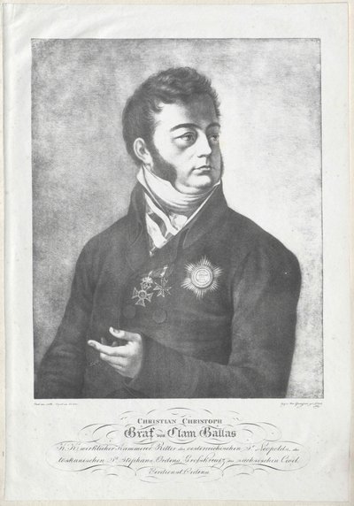Christian Christoph greve Clam-Gallas af Artist Unknown