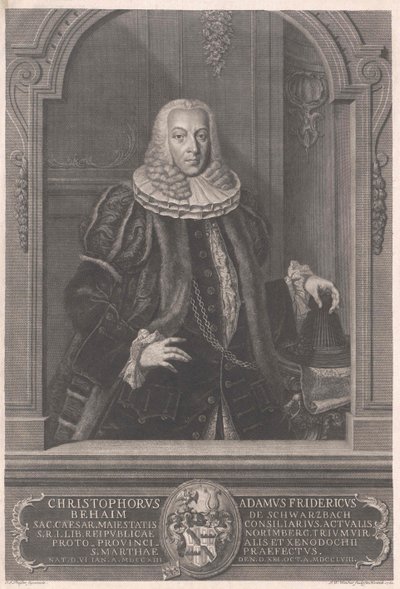 Christoph Adam Frederick Behaim von Schwarzbach af Artist Unknown