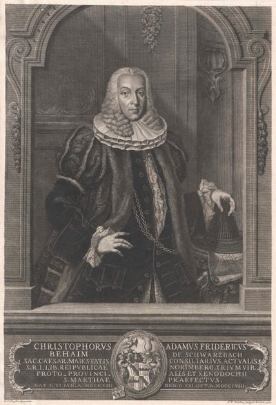 Christoph Adam Frederick Behaim von Schwarzbach af Artist Unknown