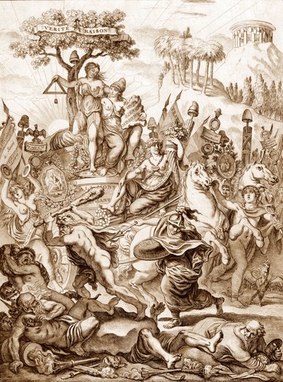 Convention Montagnarde - Allegori over "Montagnens" triumf under den franske revolution af Artist Unknown