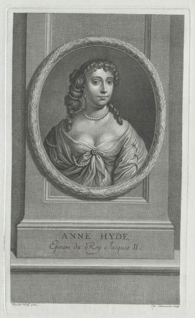 Hertuginden af York Anne Hyde (print) af Artist Unknown