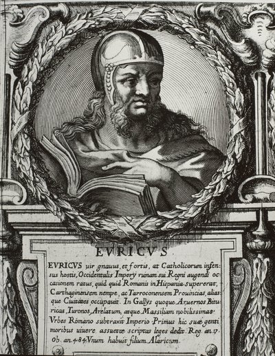 EURIC (420-484). Visigoternes konge (466-484). Gravering. af Artist Unknown