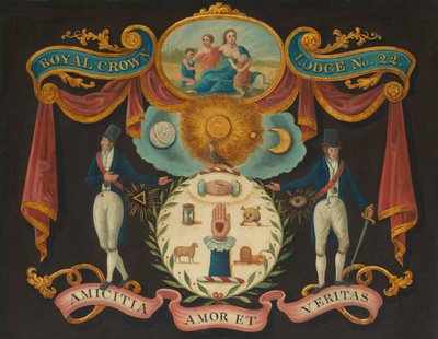 Emblemer for Royal Crown Lodge nr. 22 af Artist Unknown