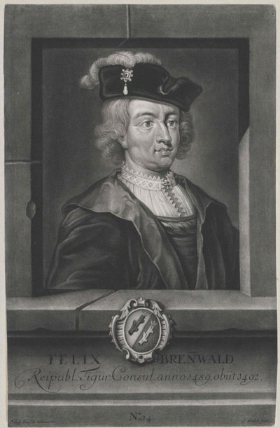 Felix Brennwald (print) af Artist Unknown