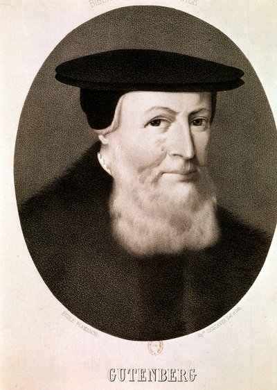 GUTENBERG Johannes: Portræt (radering) af Artist Unknown
