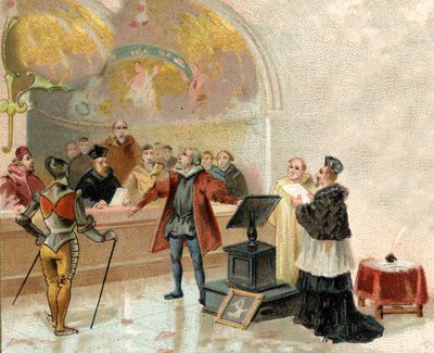 Galilei foran det hellige kontor i Vatikanet i 1632 (print) af Artist Unknown