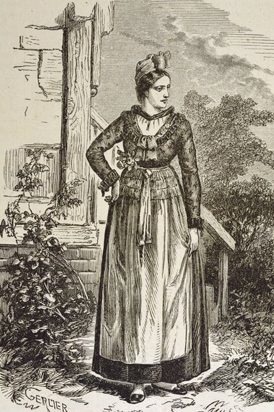 Tyskland (C19th). Samfund (1879). Alsace. Kvinder i regionen. Lige nu holdes Alsace af den tyske rigsdag (1871-1918). Gravering. Privat samling af Artist Unknown