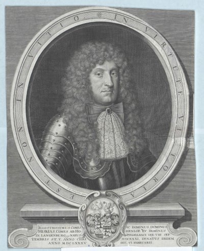 Hezekiah greve Hohenlohe-Waldenburg-Pfedelbach af Artist Unknown